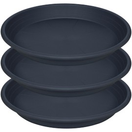 SAUCERHOME 3 Packs Plant Saucer 18 19 Inch Pot Tray Large Plastic Planter Saucers, Heavy Drainage Tray for Indoors No Holes, Durable Plant Plate Water Catcher Black