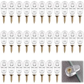 30 PCS Glass Retainer Clips, Glass Holders for Cabinets Clear Mirror Clips Glass Retainer Clips Kit with Screw Plastic Window Clips Glass Panel Clips for Fixing Fixing Window Screen Door Mirror Glass