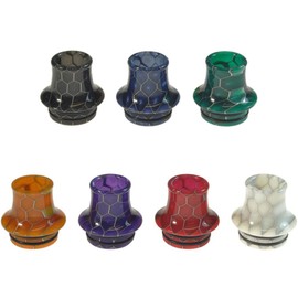 Armerah Cone 810 Drip Tip eCig Mouthpiece Short/Big Snakeskin Epoxy Resin 7 Pack One of Each