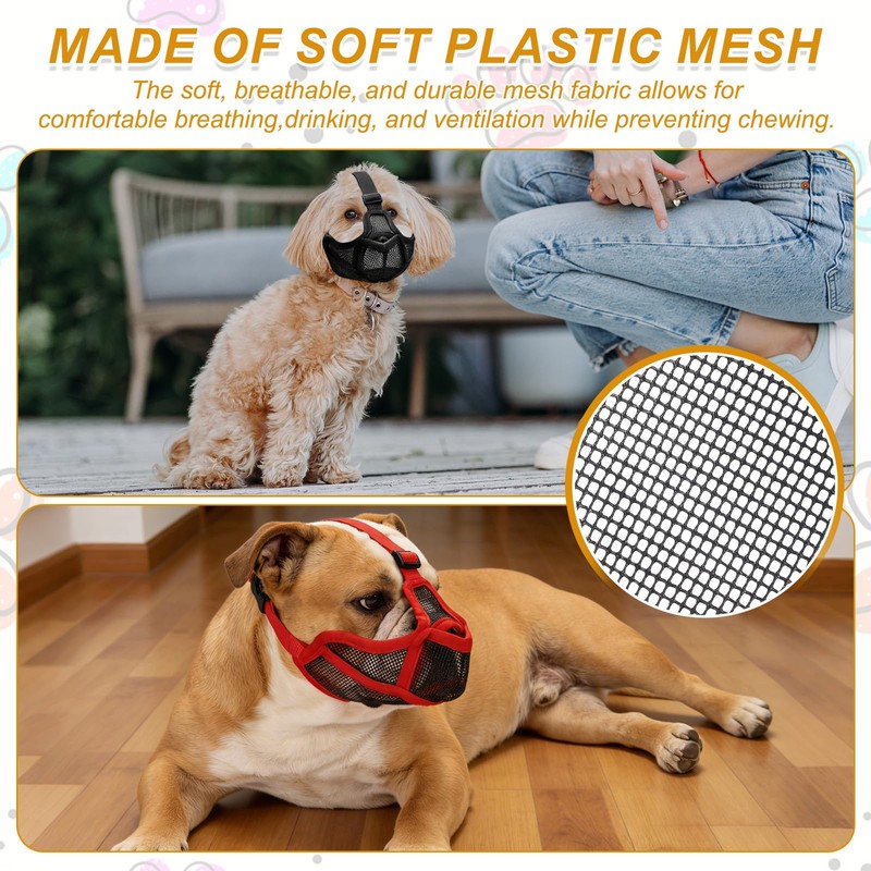 PETAXCELL Short Snout Dog Muzzles, Adjustable Mouth Cover for Dogs
