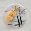 StonePlus Natural Round Marble Tray Glossy Pastry Board for Dessert,