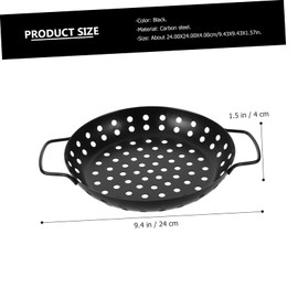 Generic Outdoor BBQ Non Stick Grill Tray with Large Holes Round Barbecue Basket for Even Cooking for Grilling Vegetables Fish and Meat Portable Griddle Tool for Camping and Outdoor Use