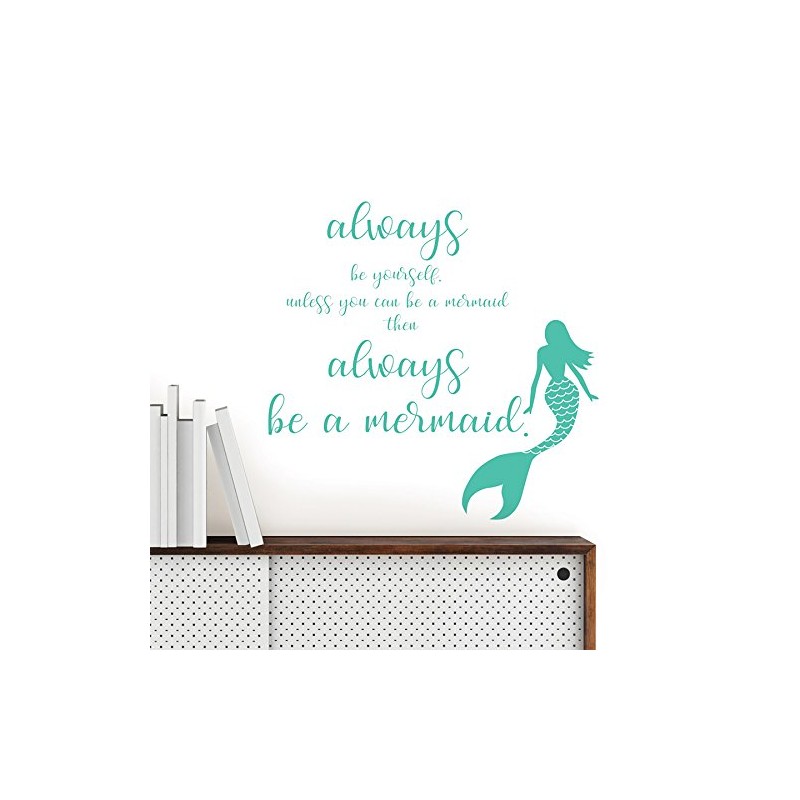 WallPops DWPQ2384 Always be a Mermaid Wall Quote, Green