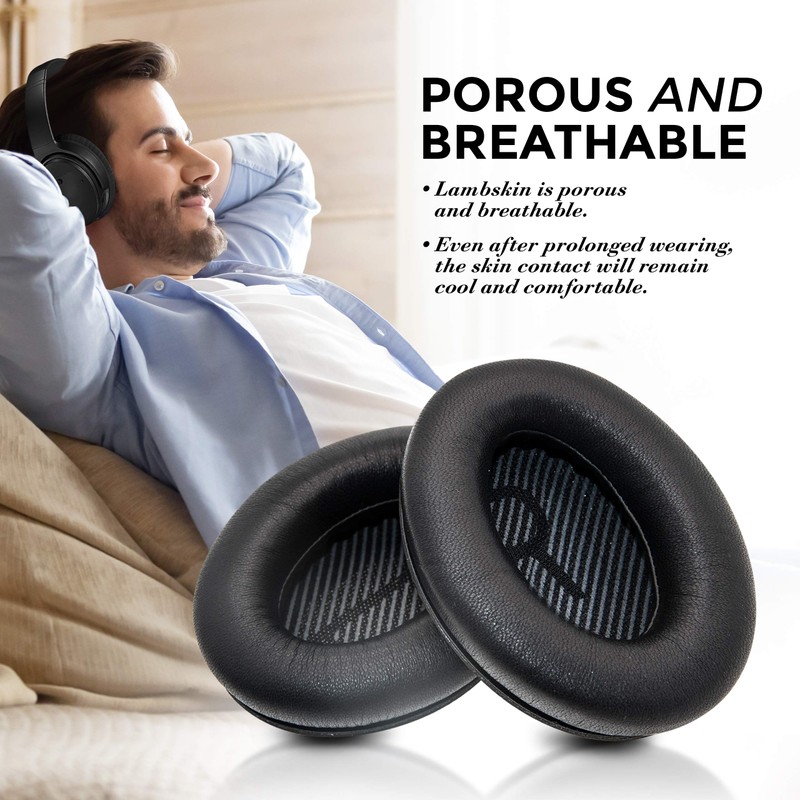 Lambskin QC45 Earpads Cushions Replacement Ear Pads for Bose QC
