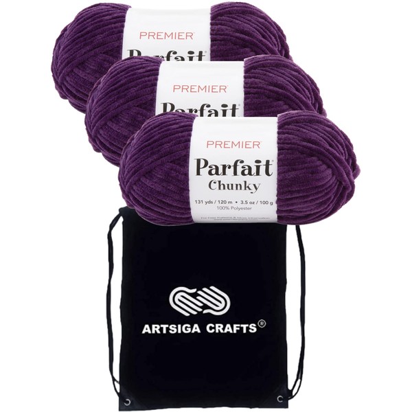 Premier Yarns Parfait Chunky Eggplant 1150-27 (3-Skeins - Same Dye
