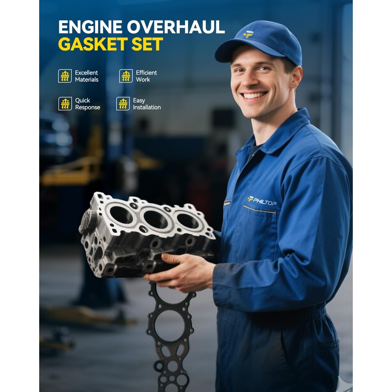 PHILTOP HS26516PT-1 Head Gasket Set with Head Bolt Fit for