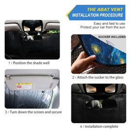 Car Windshield Sun Shade Van Gogh Starry Night Over The Rhone Foldable Car Front Windshield Sunshade Blocks UV Rays Sun Visor Sun Heat Protection for Car Truck SUV to Keep Your Vehicle Cool,Small