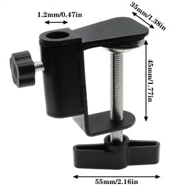 safycaby 2 PCS Universal Desk C Clamp with 1/2 Inch Thread Universal Bracket Adjustable C-Clamp Desk Light Mounting Bracket for Microphone Arm and Desk Lamp Black