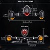 NWpangu Universal Motorcycle Tail Light, 12V 3-Head Bullet Shape Integrated
