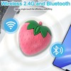 Wireless Mouse Cute Strawberry Shape Dual Mode (2.4G+Bluetooth) Lightweight Portable