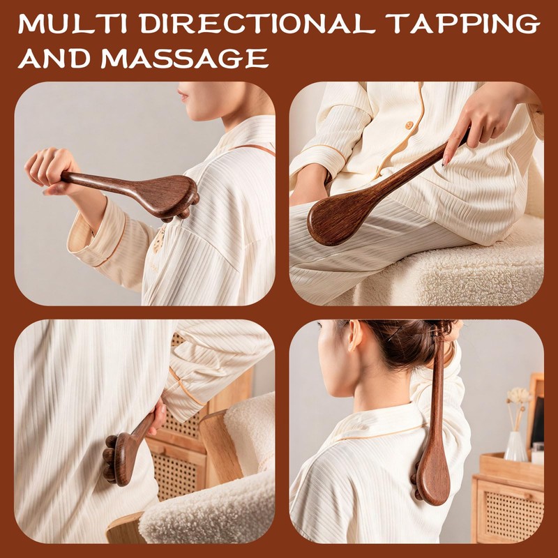 Hikiwin 8 Beads Wood Stick Massage Tools