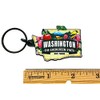 Westmon Works Washington Keychain Souvenir with State Map and Flag