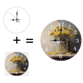 Luxury Custom Wood Wall Clock 25cm Square with Inlaid Detailssheet size: 10 inch, color: White