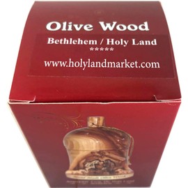 Holy Land Market Olive Wood Bell Nativity Ornament with Gift Box