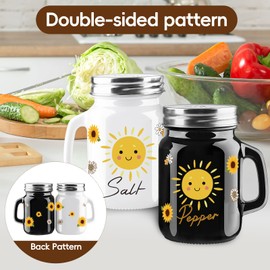 2 Pack Salt And Pepper Shakers, Sunflower Cute Salt And Pepper Shakers, Vintage， Farmhouse Kitchen Decor And Accessories, Salt And Pepper Shakers Set With Stainless Steel Lidt(sunflowers)