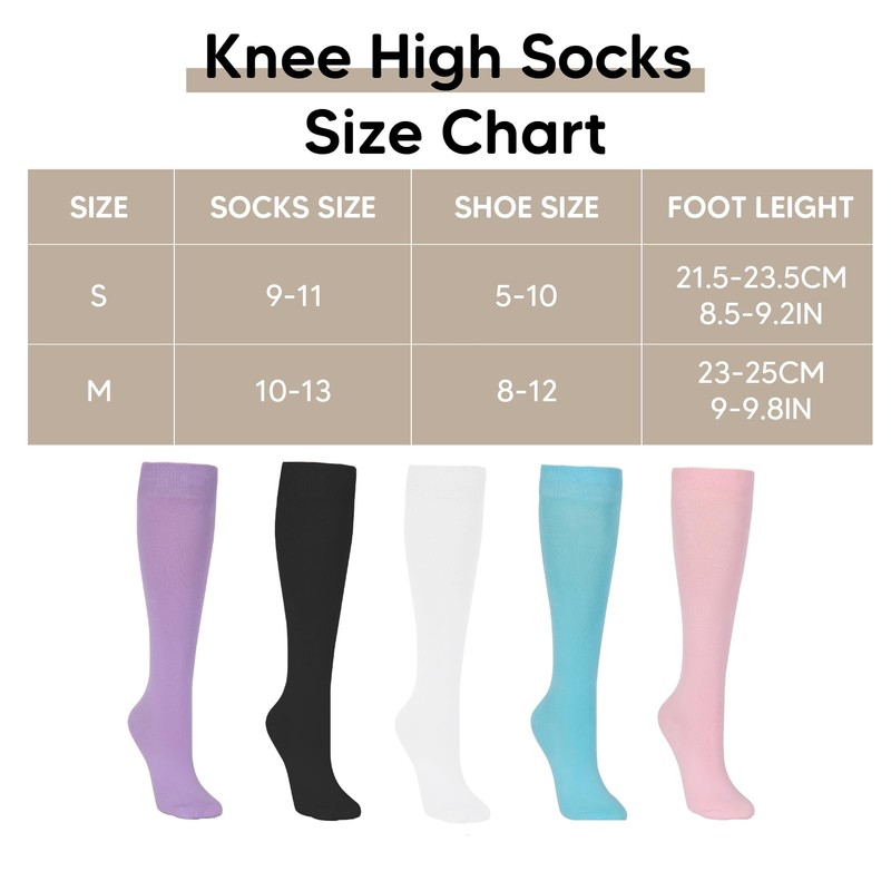 Athlemo 4 Pack rayon from bamboo Lightweight Knee High Dress