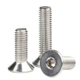M4-0.7 x 10mm Flat Head Socket Cap Screws Bolts, Stainless Steel 18-8 (304), Bright Finish, Allen Socket Drive,Machine Screws Inner Hex Screw Fasteners Bolts 100 Pcs
