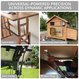 Justech 12V Heavy-Duty Linear Actuator 330lbs/1500N-10inch/250mm Silent IP65 Electric Actuator with Brackets for Electric Windows, RV Adjustments, Solar Trackers, Industrial Machinery, Black