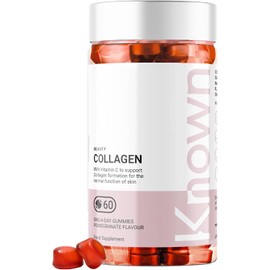 Known Delicious Marine Collagen Gummies - 500mg Collagen, Vitamin A, C - Skin Support - Natural Pomegranate Flavour - 60 Gummies, 2 Months Supply
