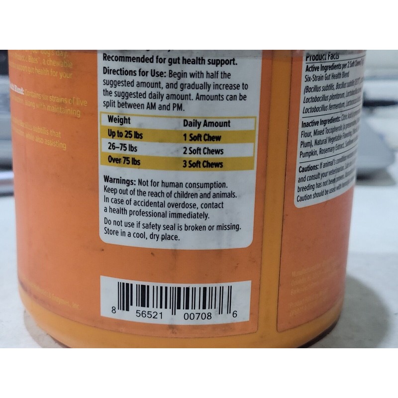 Zesty Paws 90 Probiotic Bites for Dogs Digestive Enzyme Gut