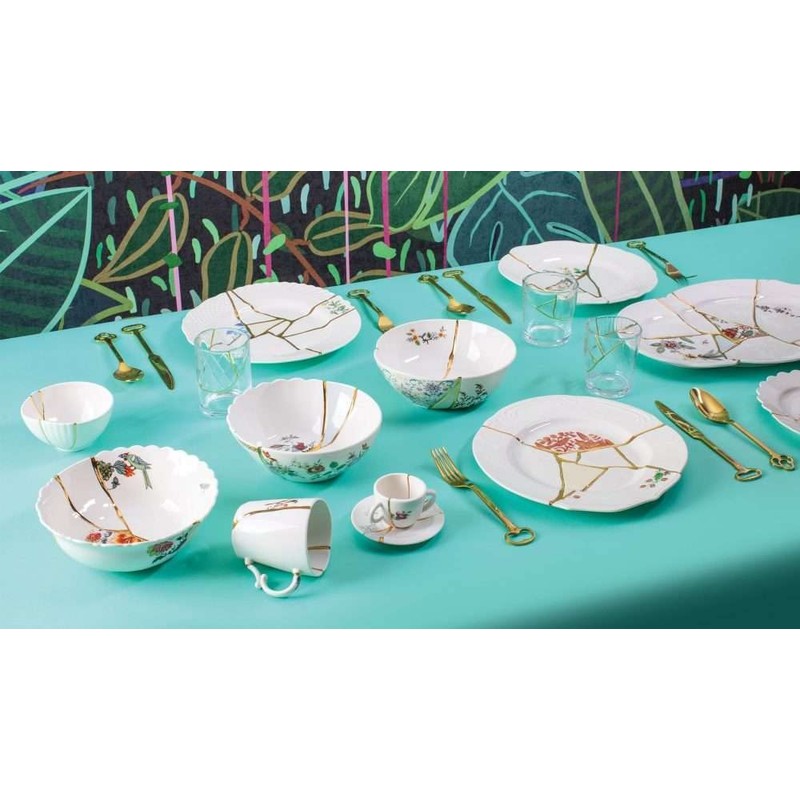 SELETTI Kintsugi Tasse aus Porzellan und 24 Karat Gold, Mod.