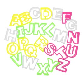 PRETYZOOM Cortadores De Galletas Letras Del Alfabeto 26 Piezas Molde En Relieve Para Fondant Decoración De Pasteles 1.96X1.77X0.39In Herramienta De Repostería Para Hornear Diy
