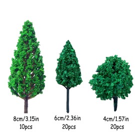 Pack of 50 Landscape Model Trees, Model Building Trees (4-8 cm), Mixed Trees Model Building, Flower Tree Model, Landscape Diorama Tree, Trees Railway Landscape, for DIY Landscape, 3 Styles