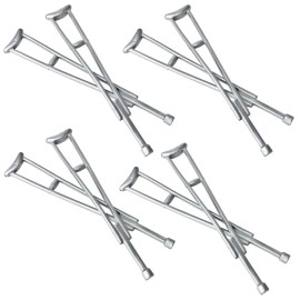 Unbranded Set of 4 Toy Plastic Crutches Accessories for 6 Inch Action Figures