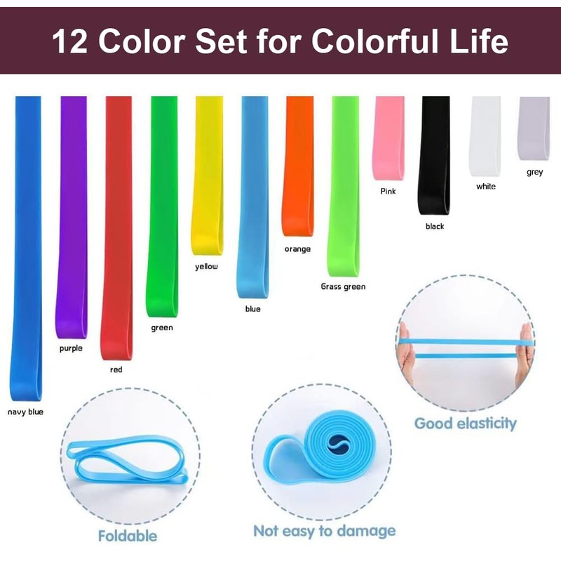 12 Pack Towel Bands for Cruise Chairs, Silicone Towel Clips