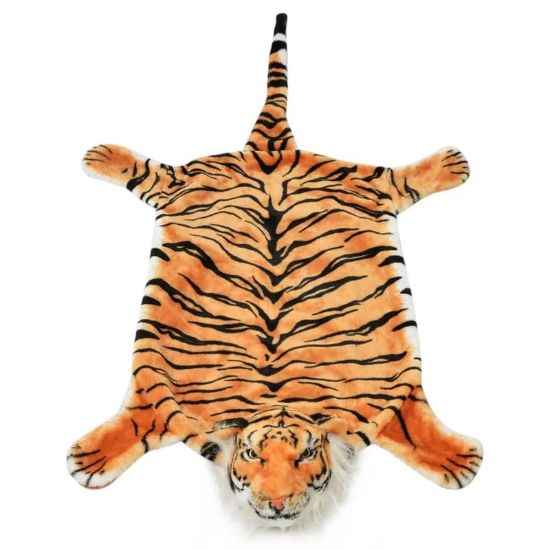 VidaXL Tapis en peluche en forme de tigre 144 cm
