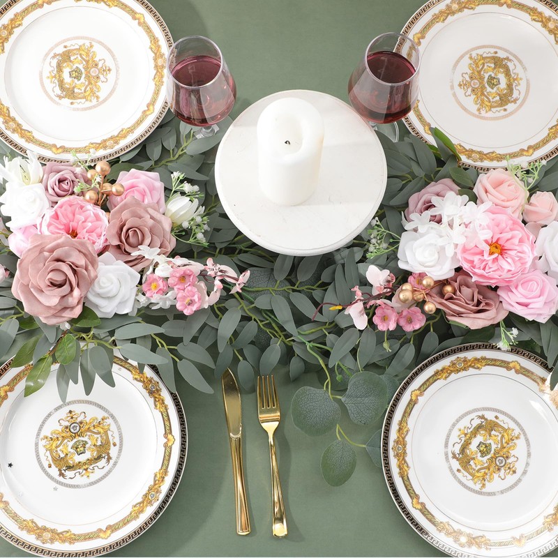 Hotop Wedding Arch Flowers Set of 4 Artificial Flower Swag