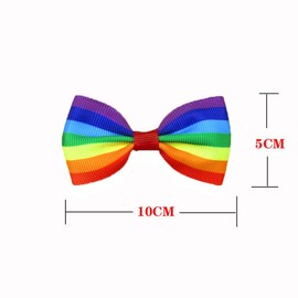 Rainbow Hair Bow Clips for Women Girls Gay Pride Day Rainbow Hair Accessories TSFJ52 (2pcs Small Clips)