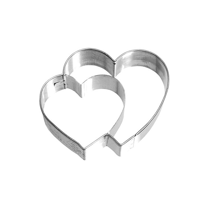 Birkmann 1010688510 Cookie Cutter Double Heart Stainless Steel, 6.5 Cm,
