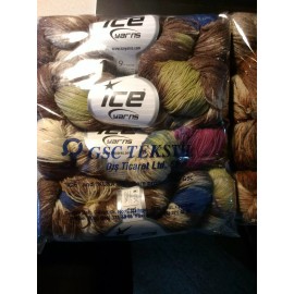Ice Yarns Hand Dyed Sock Yarn #66008 Brown Cream Pink Blue 1 skein - 100 gr
