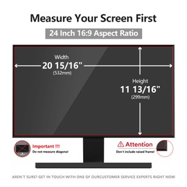 Pozlle 24 Inch Computer Privacy Screen Shield [2 Pack] for 16:9 Widescreen Desktop Monitor - Anti-Glare Blue Light Privacy Filter and Anti Spy Privacy Screen Protector Film