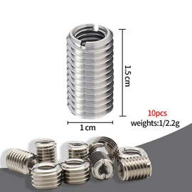 Pack of 10 threaded insert m10 to m8, threaded sleeve, threaded inserts, stainless steel, threaded adapter, threaded bushing, screw-in nut, threaded sleeves, thread reduction, drive-in nuts