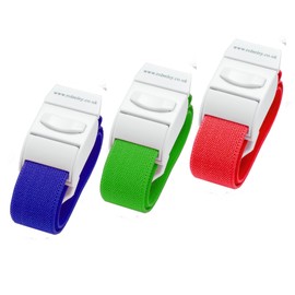 Pack of 3 different colour Quick Release Medical Tourniquets (BLUE/GREEN/RED)