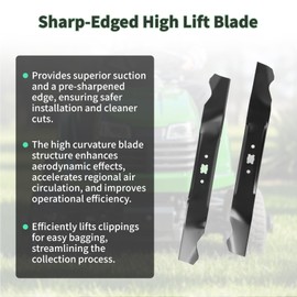 Fourtry 742-0739 Mower Blade Compatible with M TD Cub Cad et Tr oy Bi lt Walk Behind 19 inch Deck, Replaces 942-0739