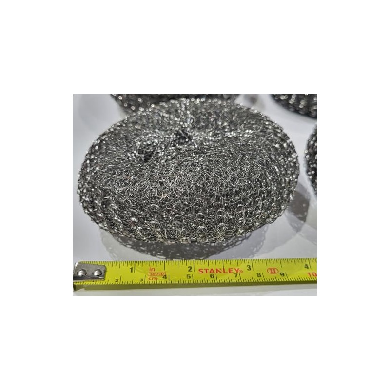CyberSunrise Large Stainless Steel Scourers - 4 Pieces