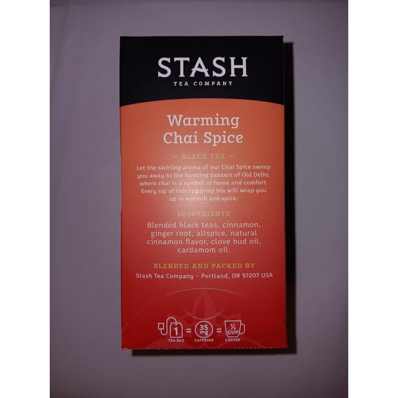 Black Tea-Chai Spice Stash Tea, 20 Count (Pack of 1)