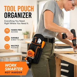 Tool Pouch Organizer for Work Belts – Multi-Pocket Oxford Fabric Holder for Electricians, DIY & Garden Tools