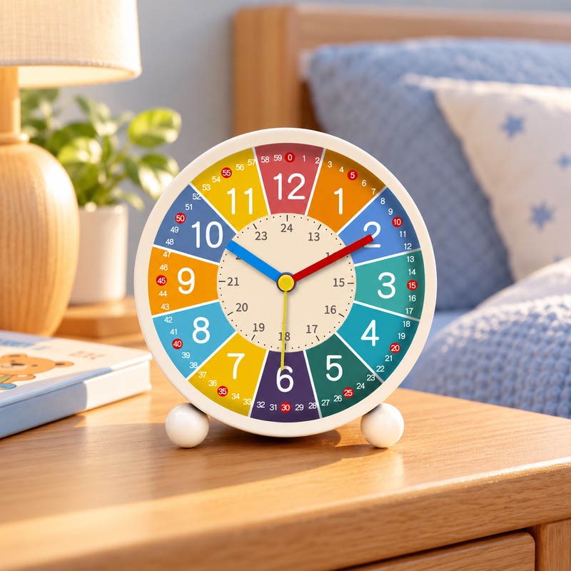 Kids Analog Alarm Clock for Learning Time – Easy-to-Read Desktop