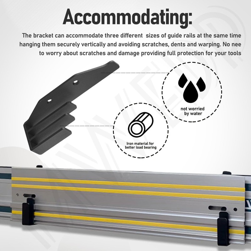 2 Pack Track Saw Guide Rails Holders, Track Mount Storage