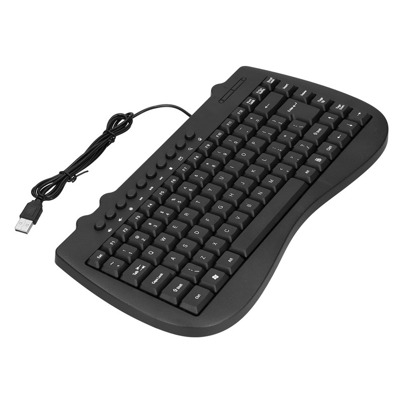 USB Keyboard Durable Plastic 87 Keys KB‑301B Keypads General Ergonomically