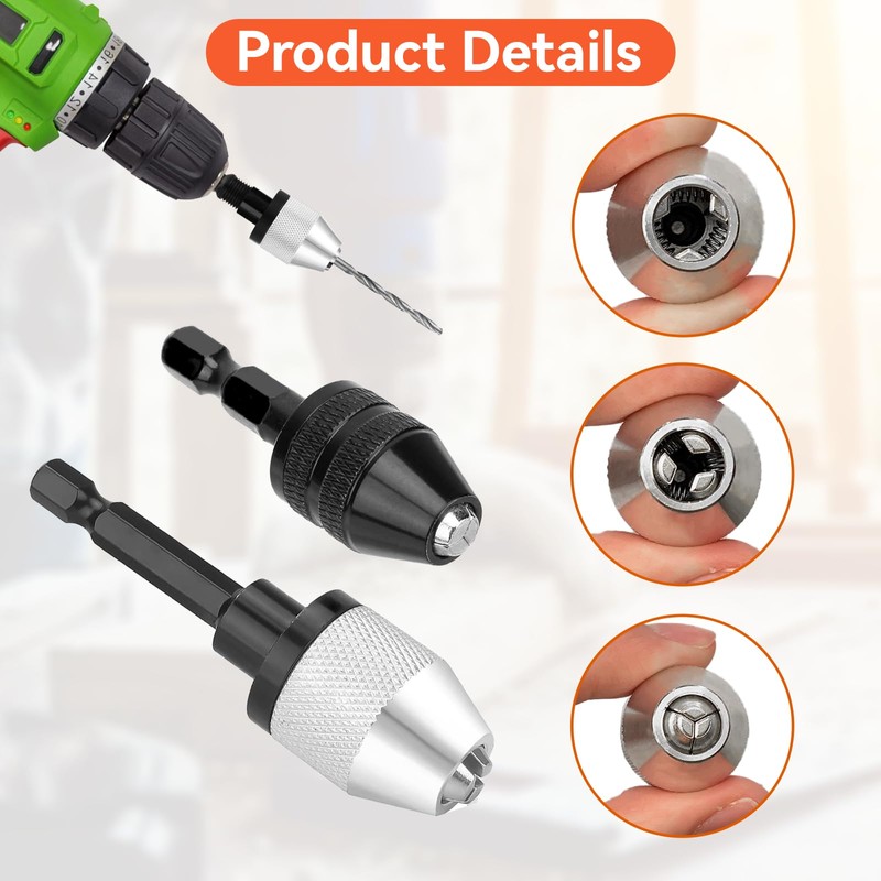FIHODONE Drill Chuck with 10 x 0.8-3.0 mm Drill Set,