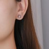 Hanreshe Baseball Earrings Silver Stainless Steel Crystal Baseball Stud Earrings