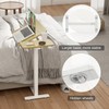 Ywin Adjustable Tilt Overbed Bedside Table with Wheels Pneumatic Moveable