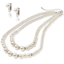 LunArts 2023 Model (Certified Allergen Test) Necklace, Pearl, Hypoallergenic Earrings, Earrings Set, Women's, Pearls, 0.3 inches (8 mm), Pearl Necklace, Funerals, Weddings, School Entrance Ceremonies,