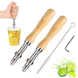 2Pcs Straw Puncher For Plastic Lids Lemonade Cups，Clay Hole Cutters Straw Hole Puncher,Tools for Lemonade Stand Supplies