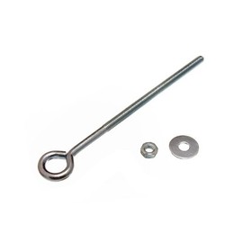 EYE BOLT WITH NUTS AND WASHERS M6 6MM X 150MM BZP WEATHERPROOF ( pack 4 )